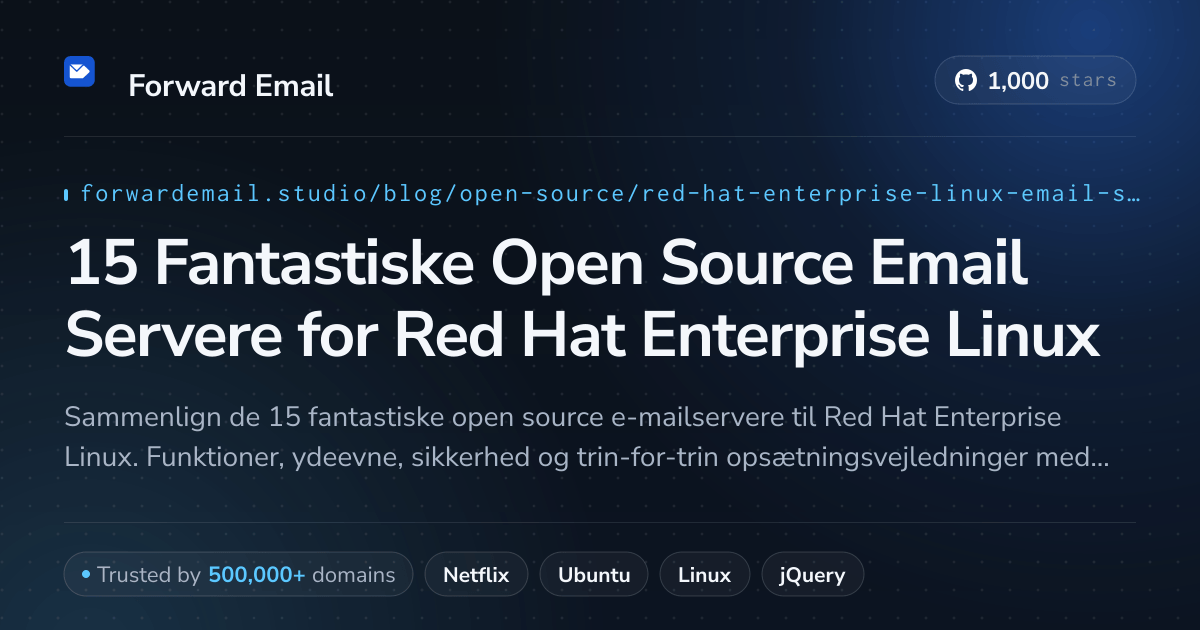 15 Fantastiske Open Source Email Servere for Red Hat Enterprise Linux 2026