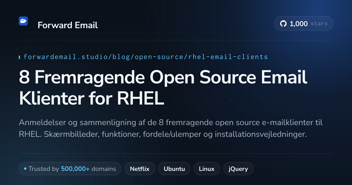 8 Fremragende Open Source Email Klienter for RHEL 2026