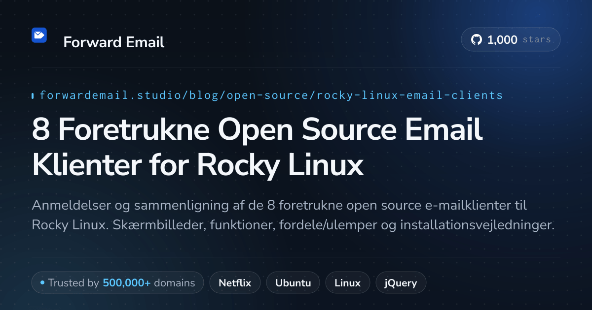 8 Foretrukne Open Source Email Klienter for Rocky Linux 2026