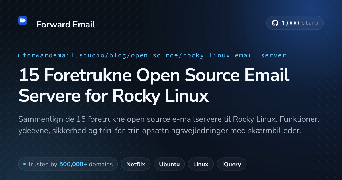 15 Foretrukne Open Source Email Servere for Rocky Linux 2026