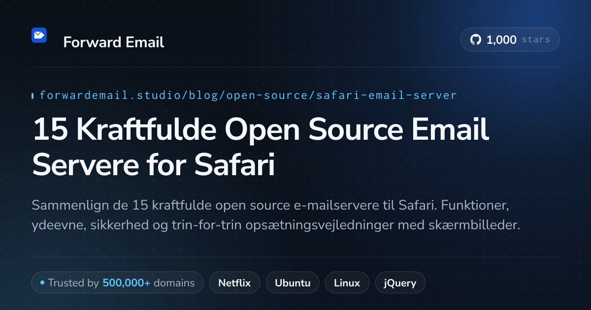 15 Kraftfulde Open Source Email Servere for Safari 2026