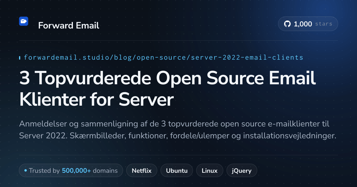 3 Topvurderede Open Source Email Klienter for Server 2022 2026