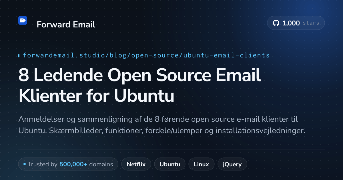 8 Ledende Open Source Email Klienter for Ubuntu 2026
