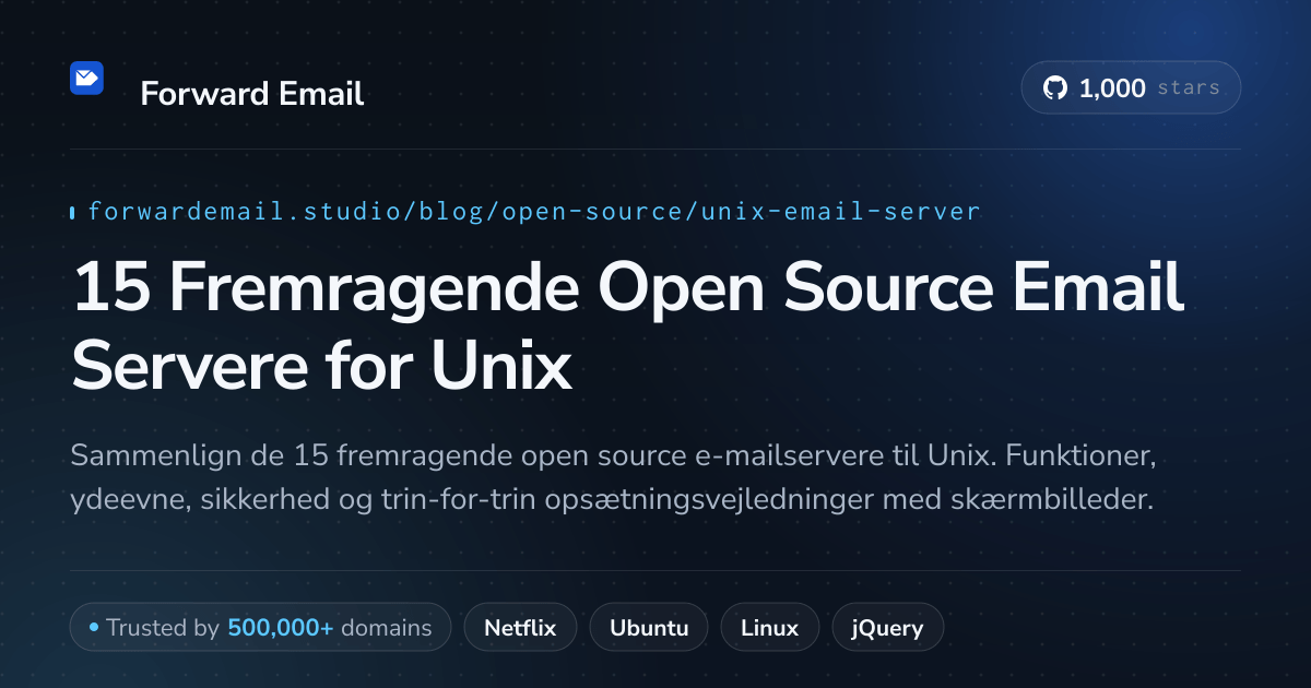 15 Fremragende Open Source Email Servere for Unix 2026