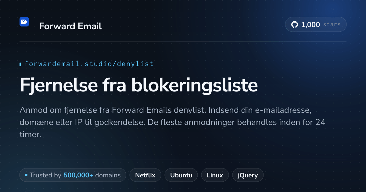 Fjernelse fra blokeringsliste - Lås op for din e-mail, domæne eller IP-adresse