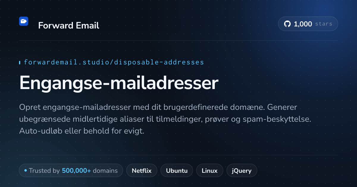 Engangse-mailadresser - midlertidige aliaser til brugerdefinerede domæner