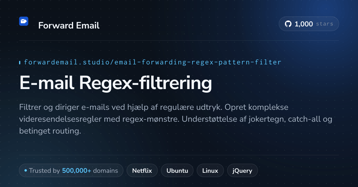 E-mail Regex-filtrering - Avanceret mønstergenkendelse for brugerdefinerede domæner