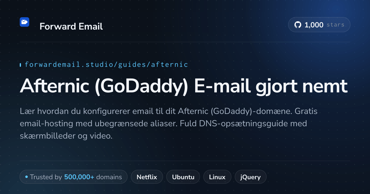 Sådan opsætter du e-mail med Afternic (GoDaddy)