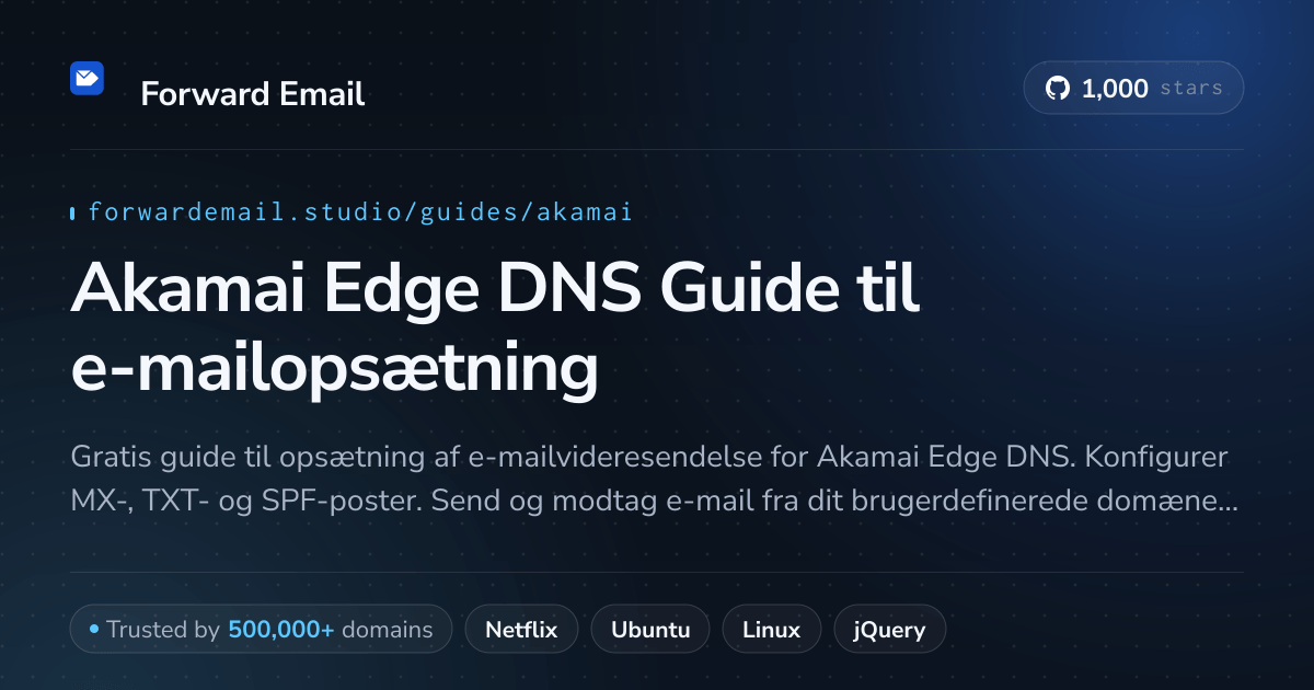 Sådan opsætter du e-mail med Akamai Edge DNS