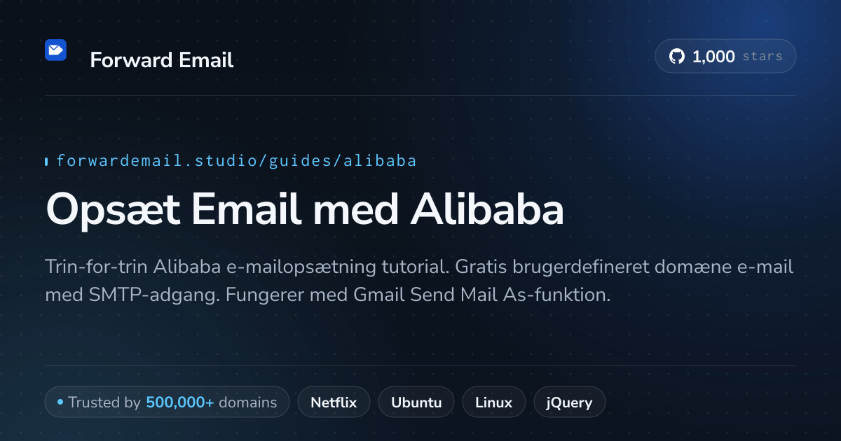 Sådan opsætter du e-mail med Alibaba