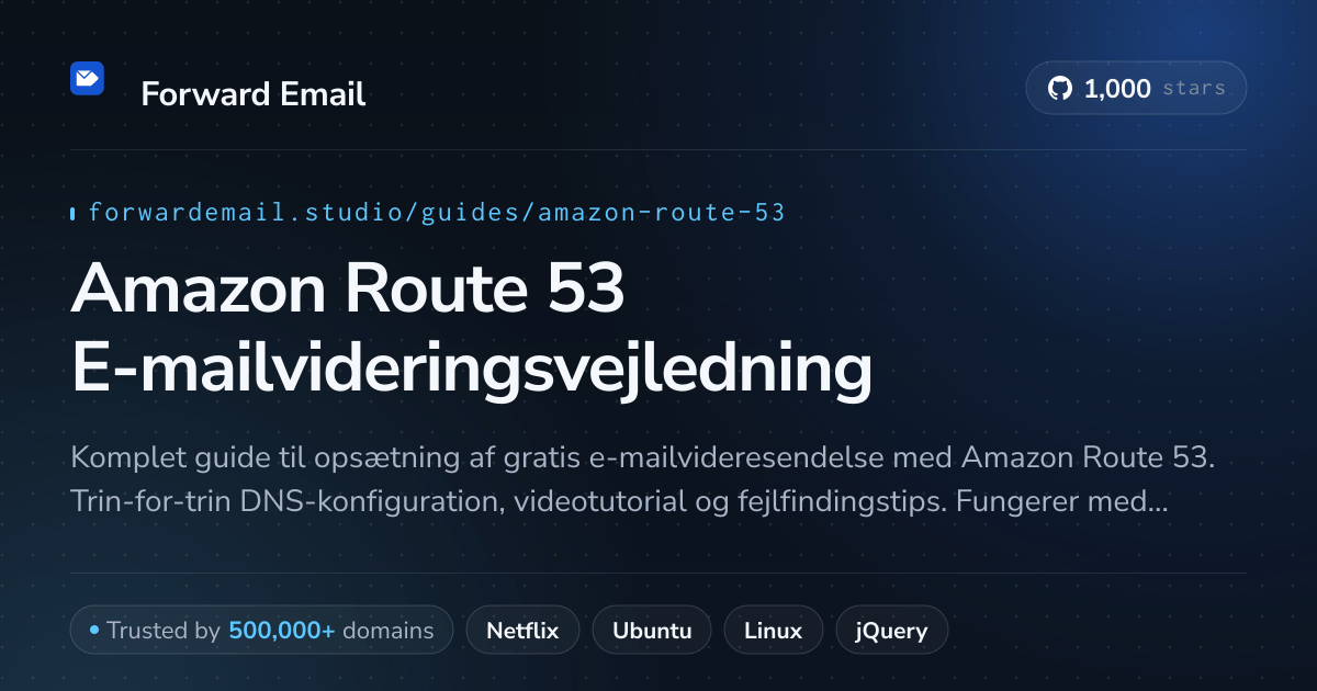 Sådan opsætter du e-mail med Amazon Route 53
