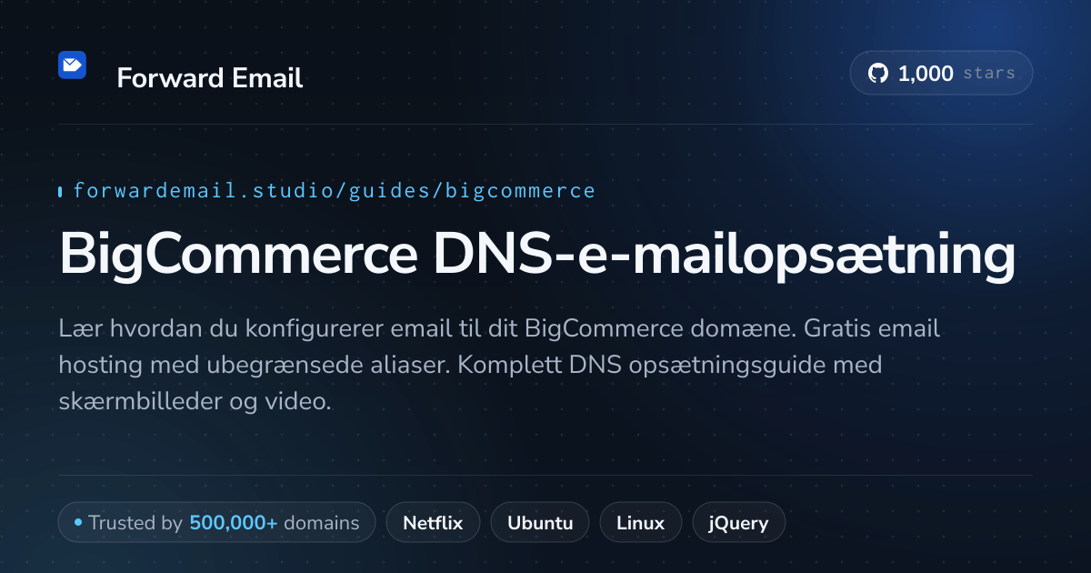 Sådan opsætter du e-mail med BigCommerce