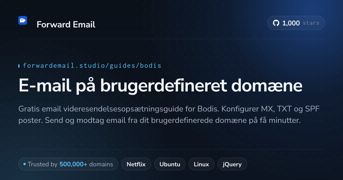 Sådan opsætter du e-mail med Bodis