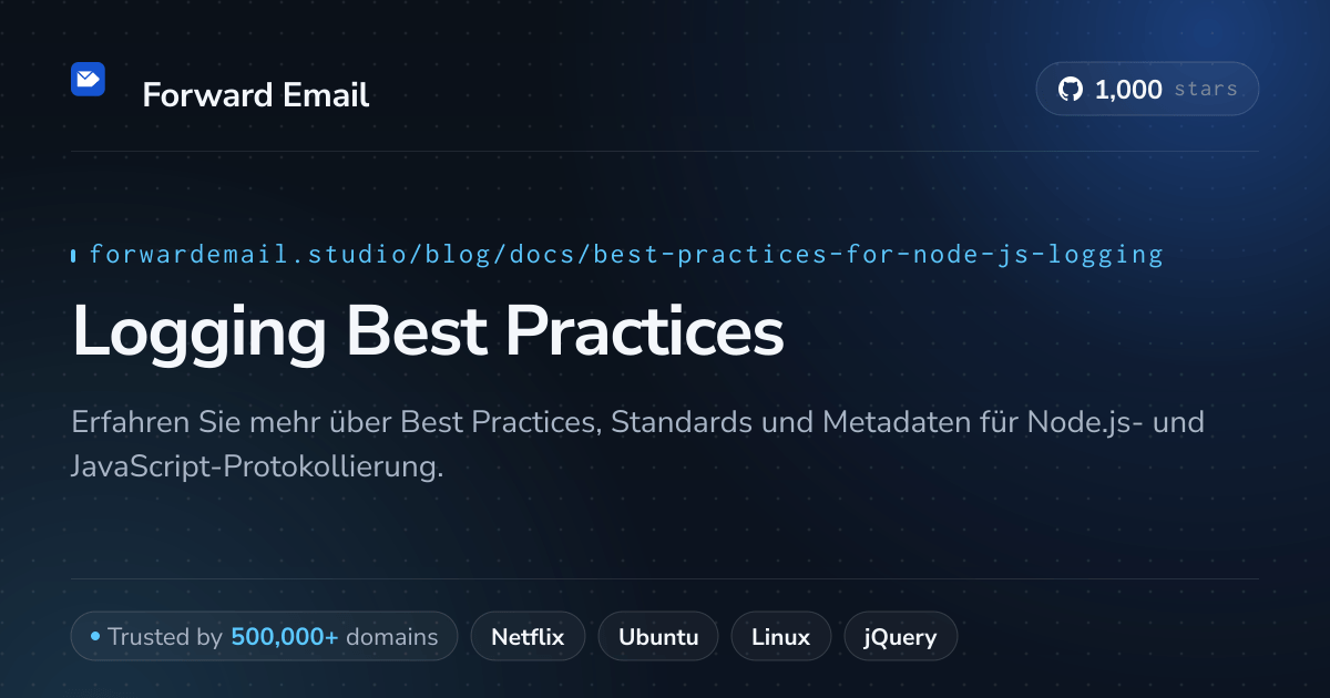 Best Practices für Node.js-Protokollierung