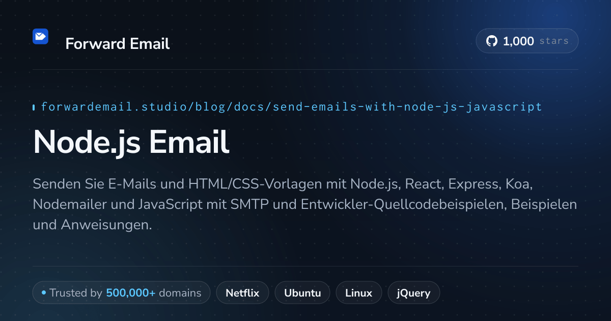 Node.js-E-Mail-Vorlagen