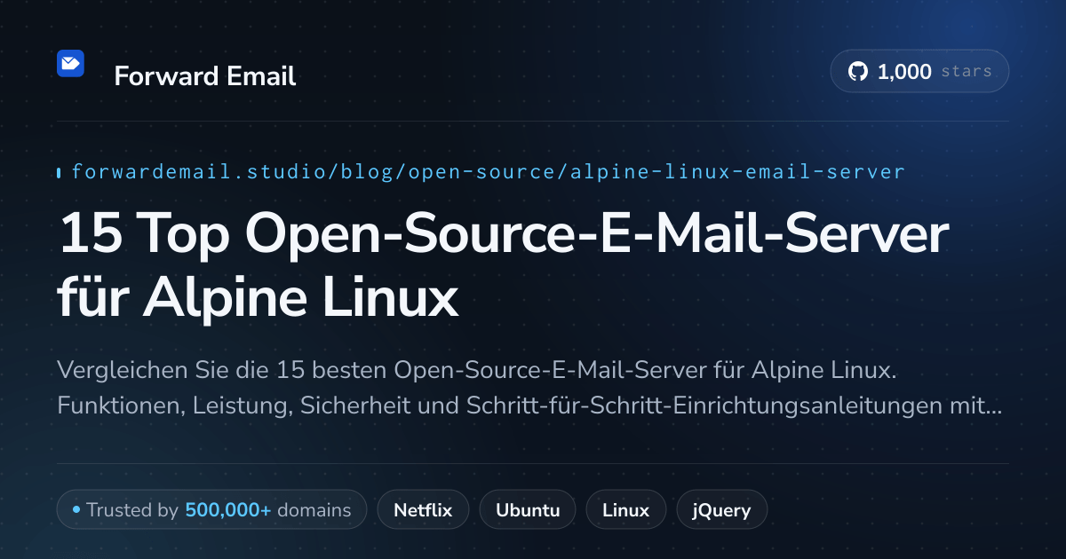 15 Top Open-Source-E-Mail-Server für Alpine Linux 2026