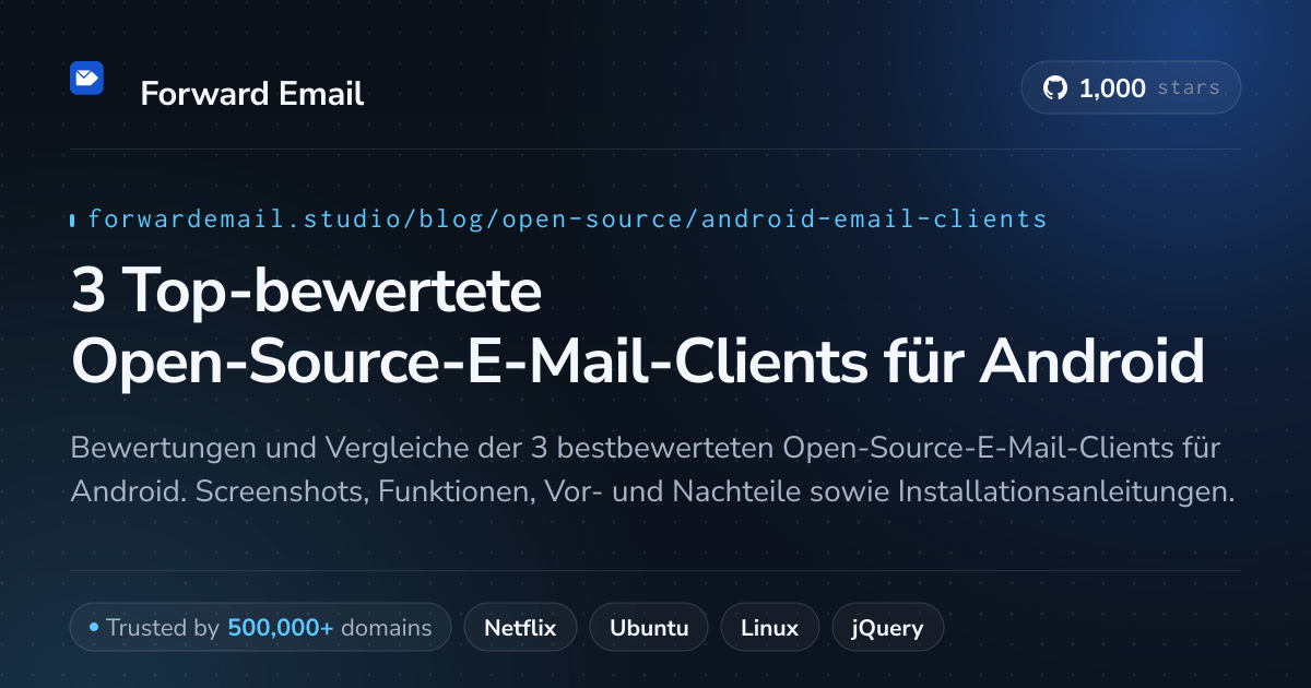 3 Top-bewertete Open-Source-E-Mail-Clients für Android 2026