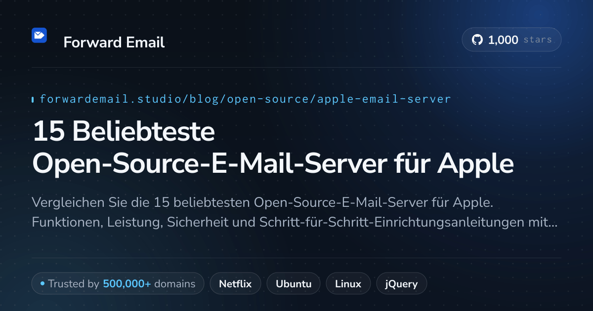 15 Beliebteste Open-Source-E-Mail-Server für Apple 2026
