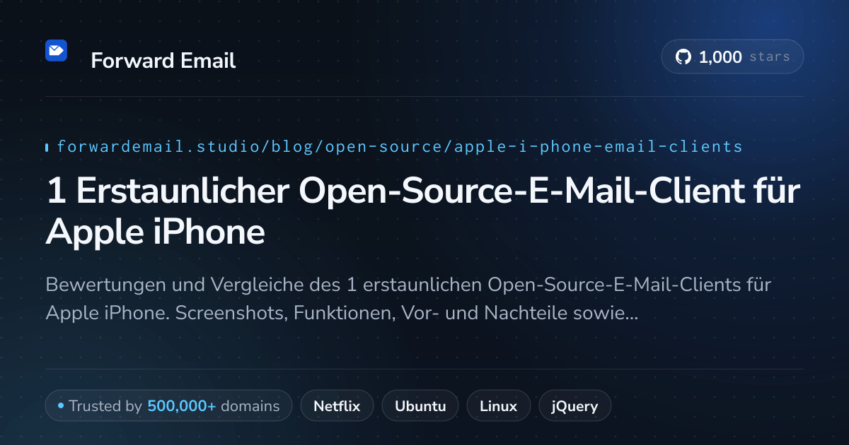 1 Erstaunlicher Open-Source-E-Mail-Client für Apple iPhone 2026