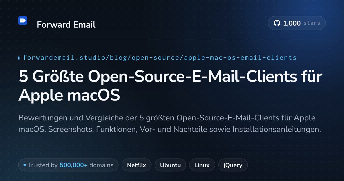 5 Größte Open-Source-E-Mail-Clients für Apple macOS 2026