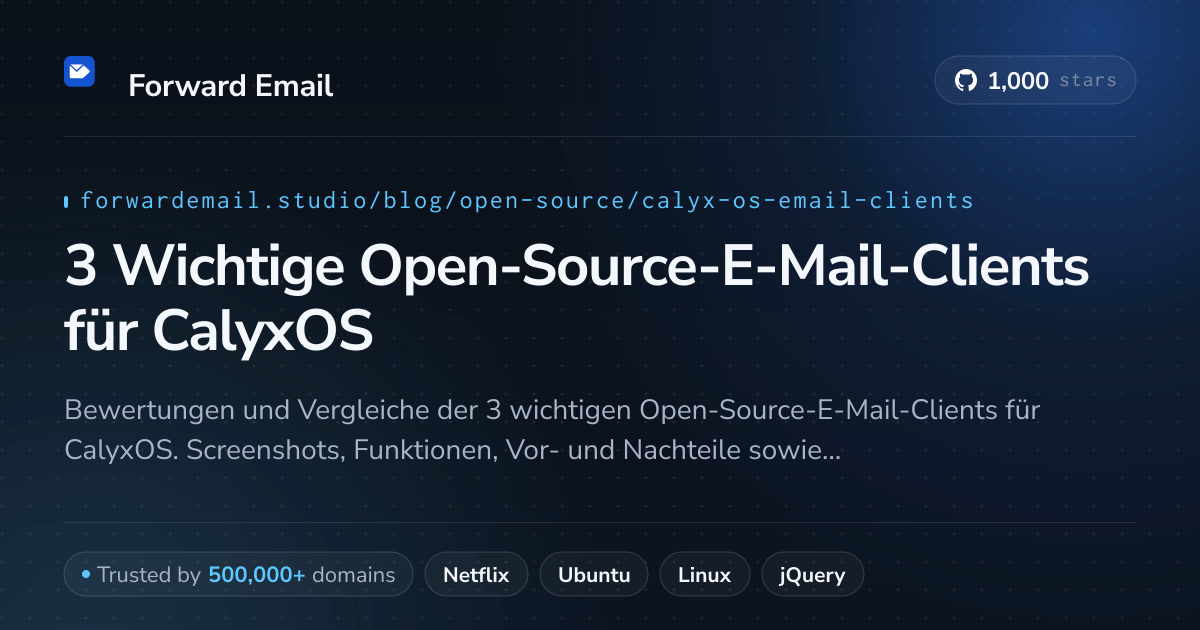 3 Wichtige Open-Source-E-Mail-Clients für CalyxOS 2026