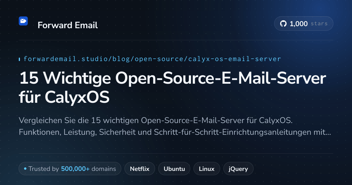 15 Wichtige Open-Source-E-Mail-Server für CalyxOS 2026