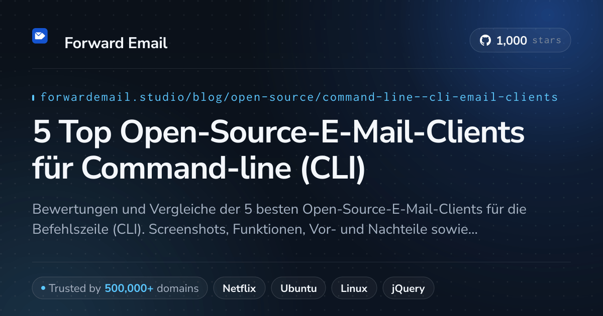 5 Top Open-Source-E-Mail-Clients für Command-line (CLI) 2026