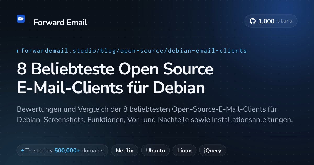 8 Beliebteste Open Source E-Mail-Clients für Debian 2026