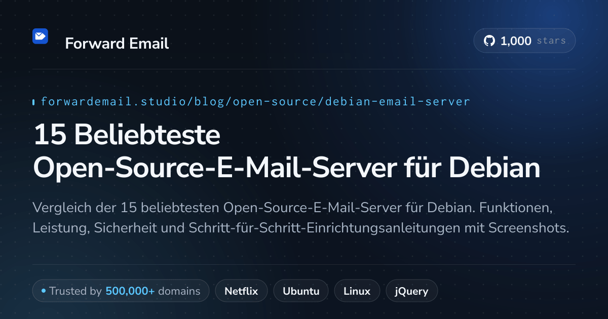15 Beliebteste Open-Source-E-Mail-Server für Debian 2026