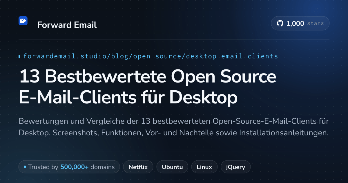 13 Bestbewertete Open Source E-Mail-Clients für Desktop 2026