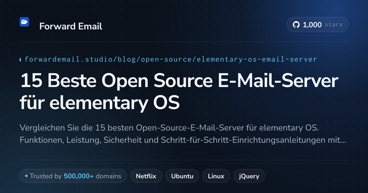 15 Beste Open Source E-Mail-Server für elementary OS 2026