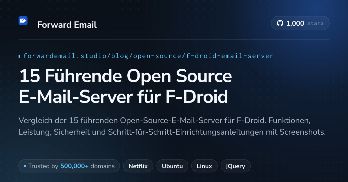15 Führende Open Source E-Mail-Server für F-Droid 2026