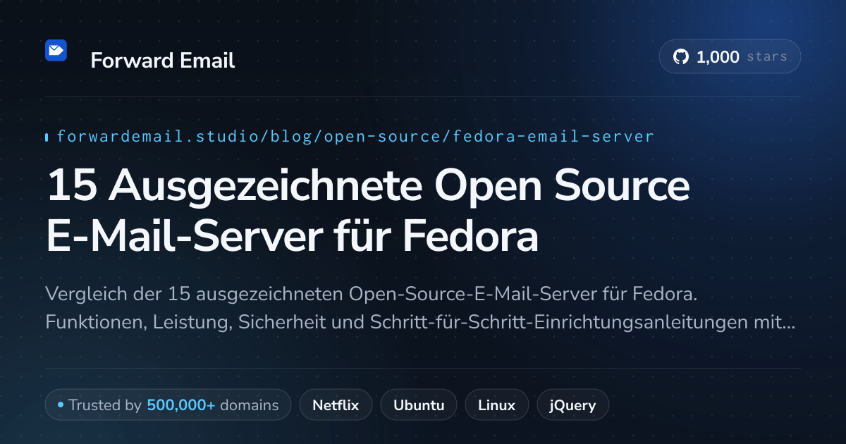 15 Ausgezeichnete Open Source E-Mail-Server für Fedora 2026