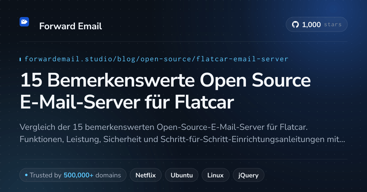 15 Bemerkenswerte Open Source E-Mail-Server für Flatcar 2026