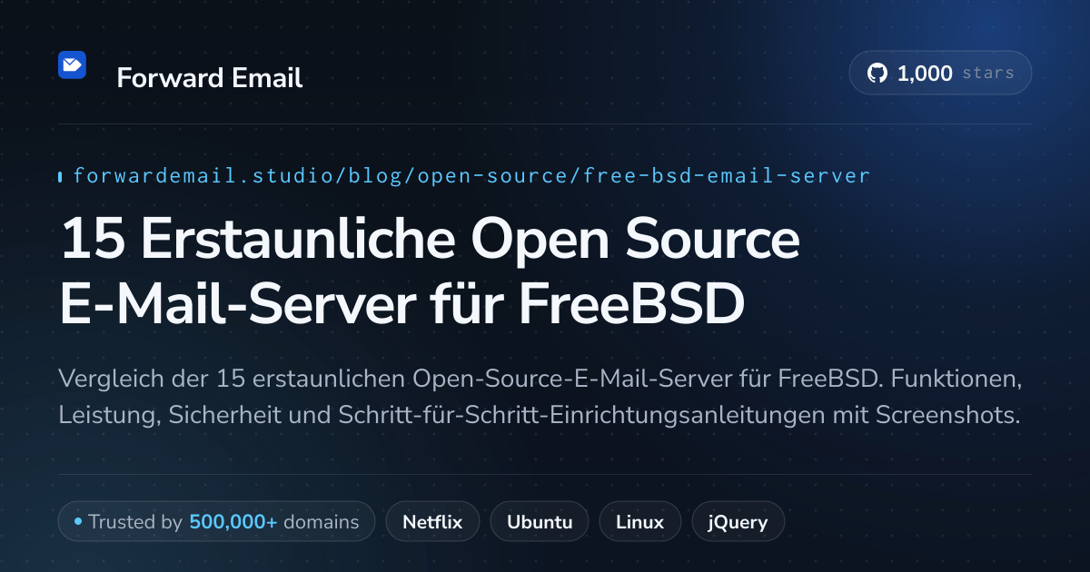15 Erstaunliche Open Source E-Mail-Server für FreeBSD 2026