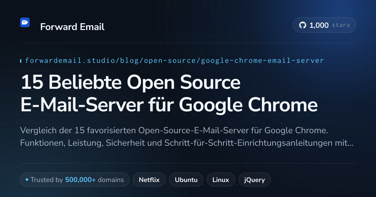 15 Beliebte Open Source E-Mail-Server für Google Chrome 2026