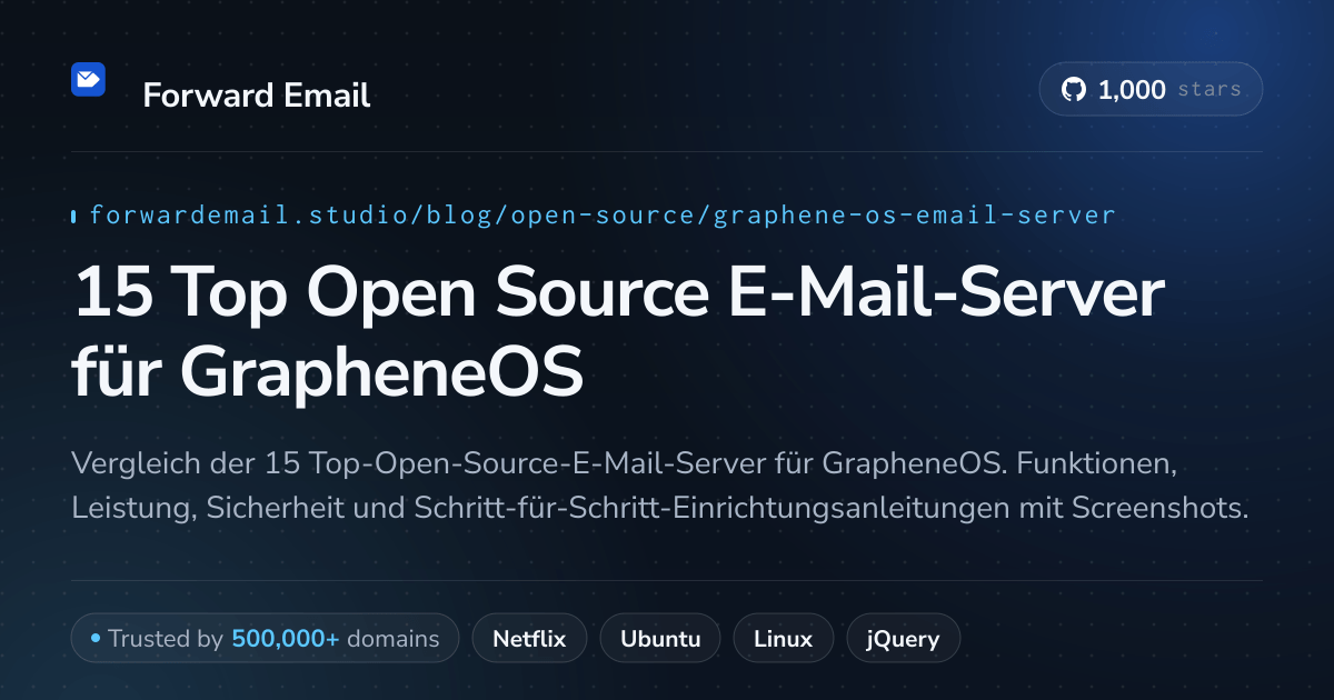 15 Top Open Source E-Mail-Server für GrapheneOS 2026