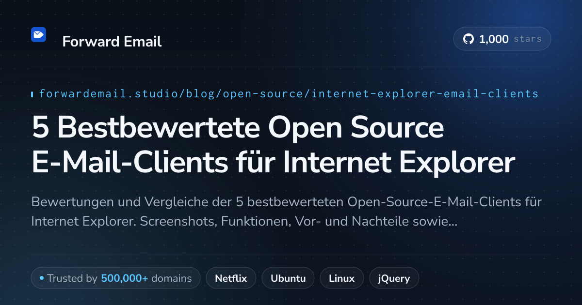 5 Bestbewertete Open Source E-Mail-Clients für Internet Explorer 2026