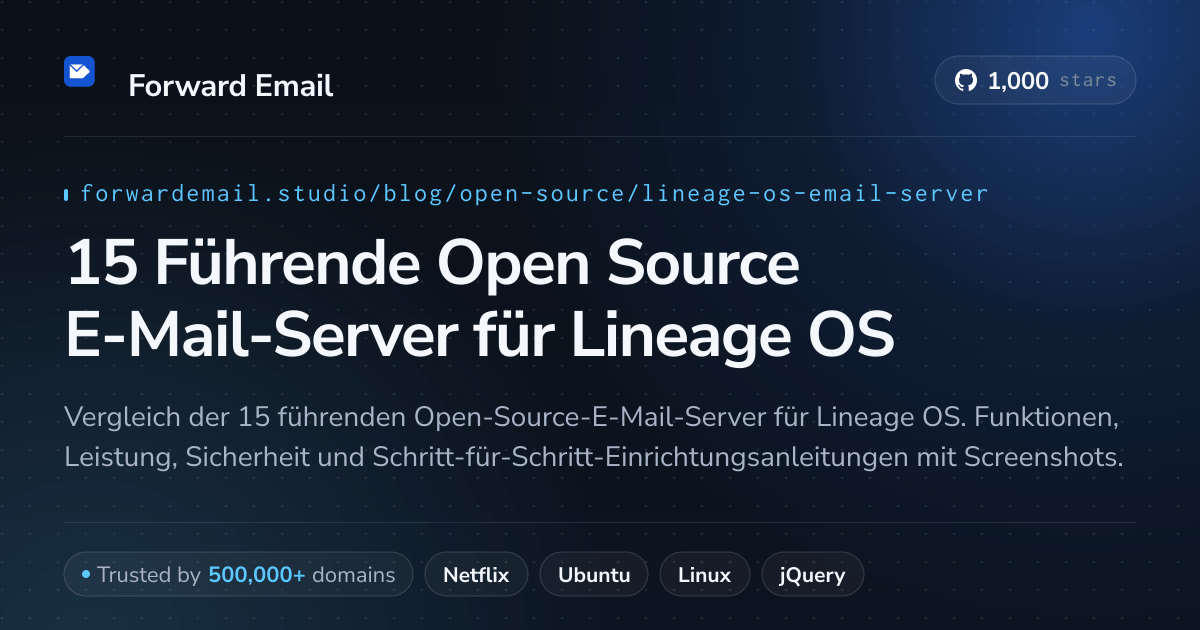 15 Führende Open Source E-Mail-Server für Lineage OS 2026
