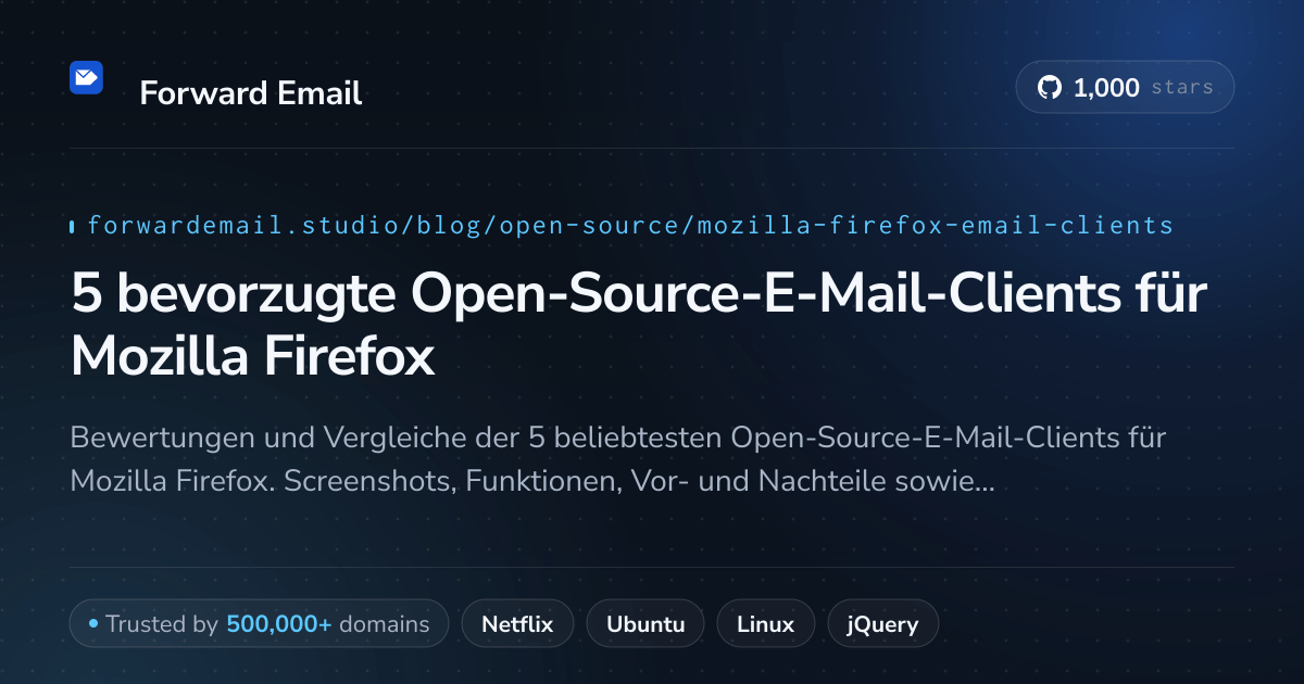 5 bevorzugte Open-Source-E-Mail-Clients für Mozilla Firefox 2026