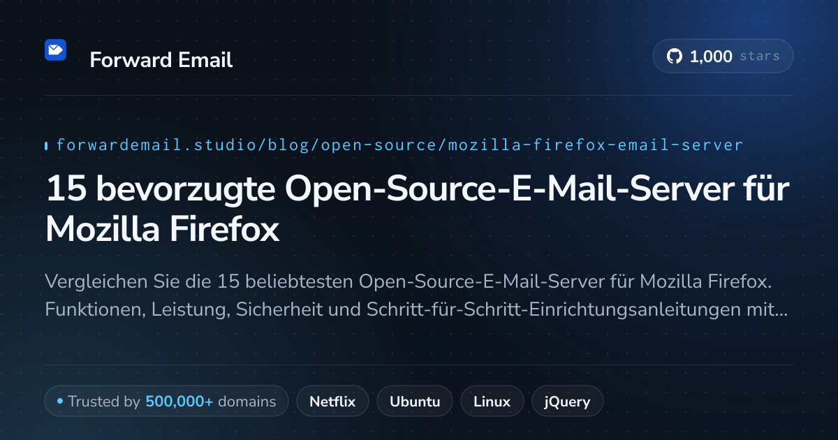 15 bevorzugte Open-Source-E-Mail-Server für Mozilla Firefox 2026