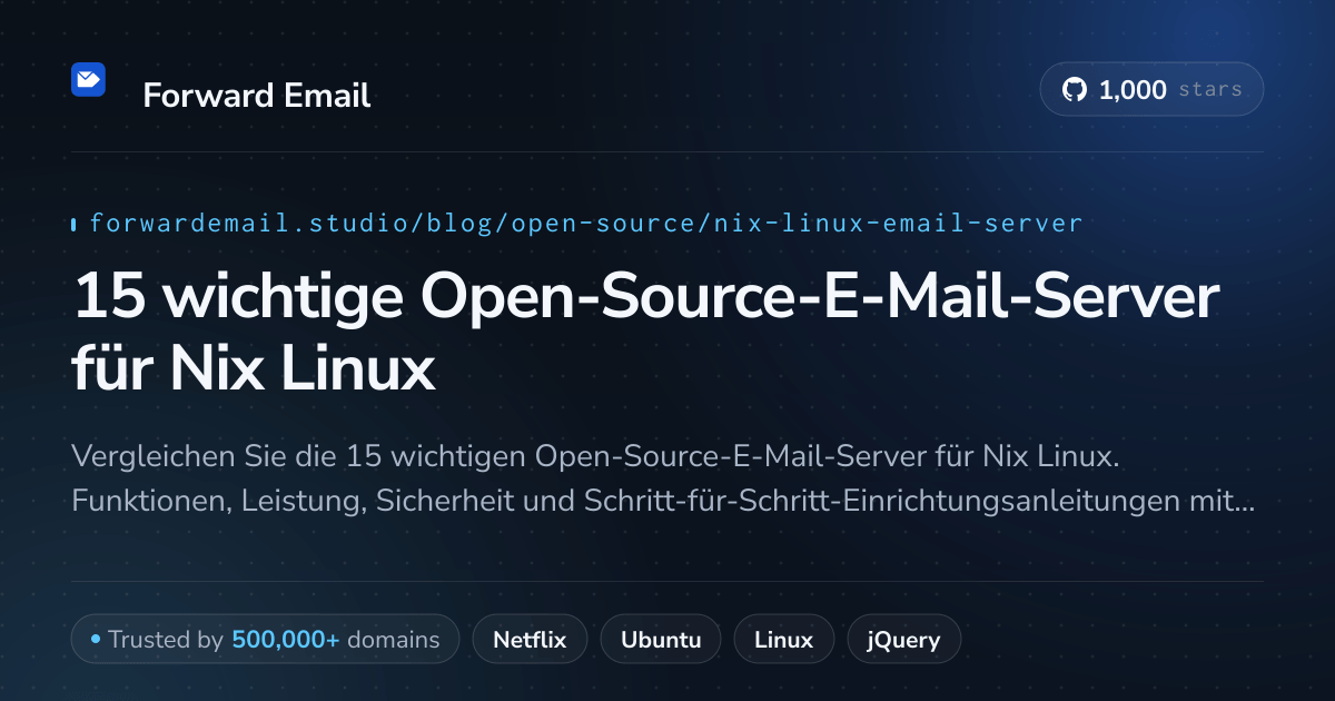 15 wichtige Open-Source-E-Mail-Server für Nix Linux 2026