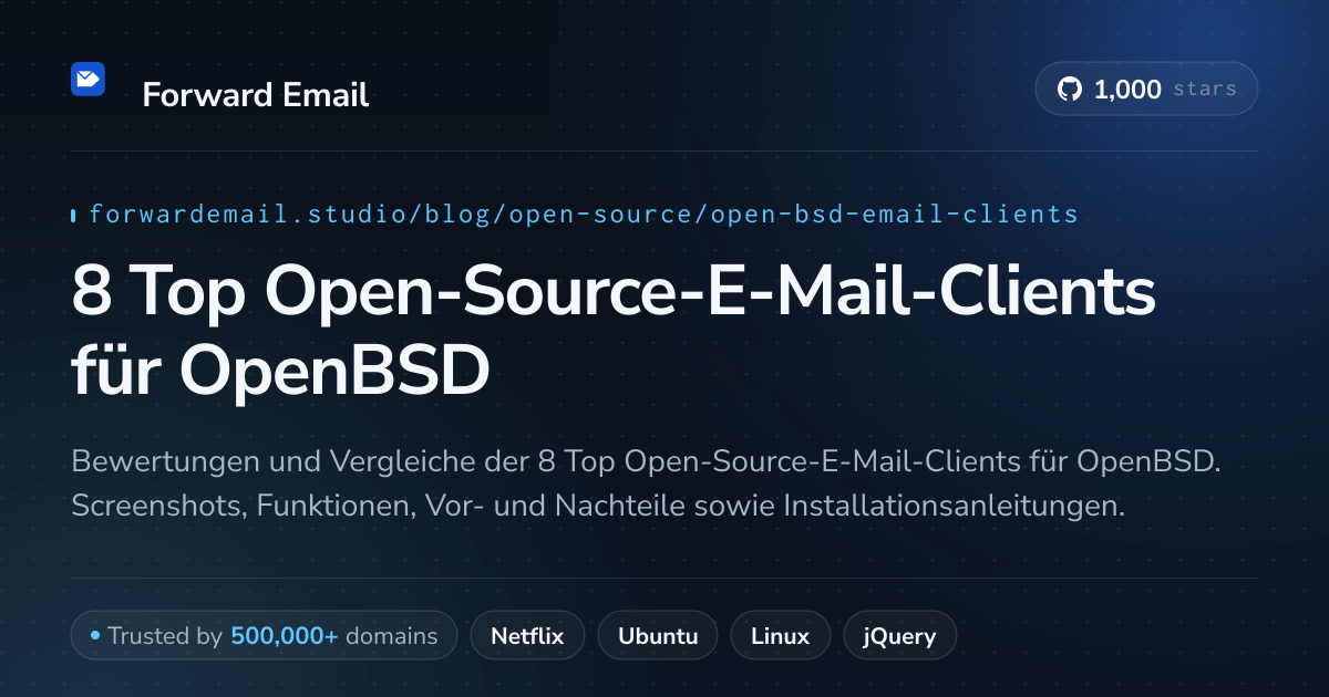 8 Top Open-Source-E-Mail-Clients für OpenBSD 2026