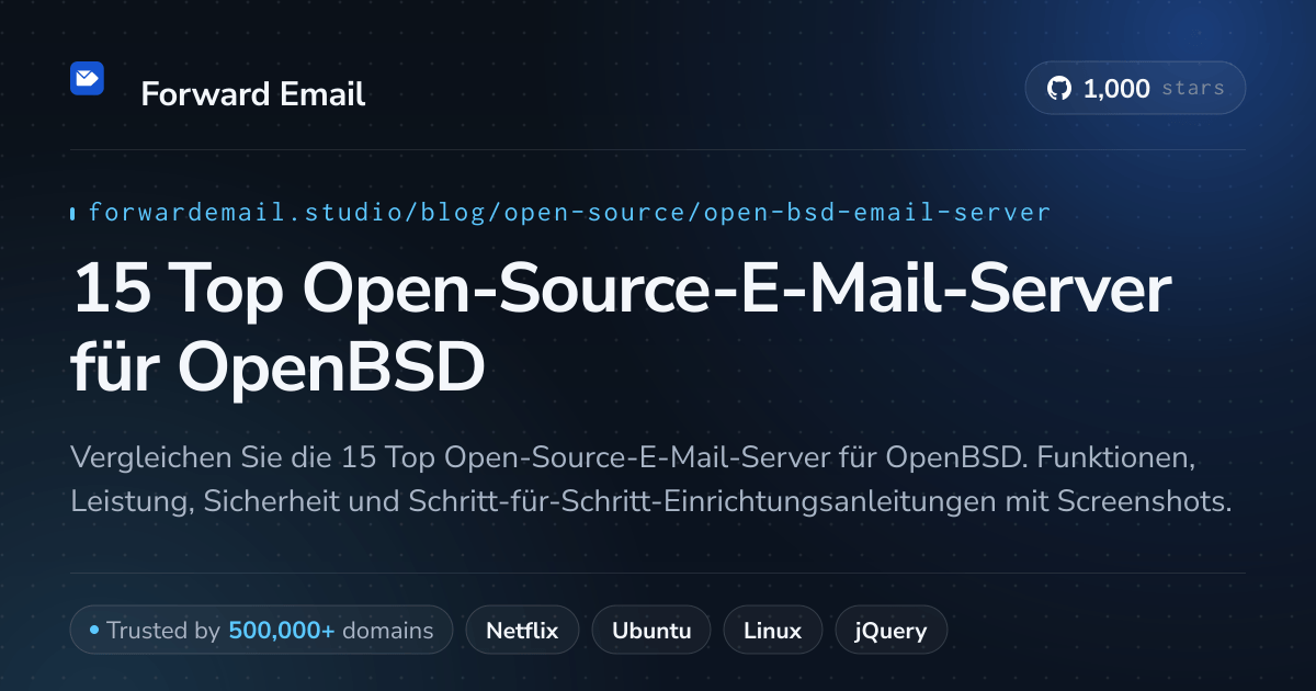 15 Top Open-Source-E-Mail-Server für OpenBSD 2026
