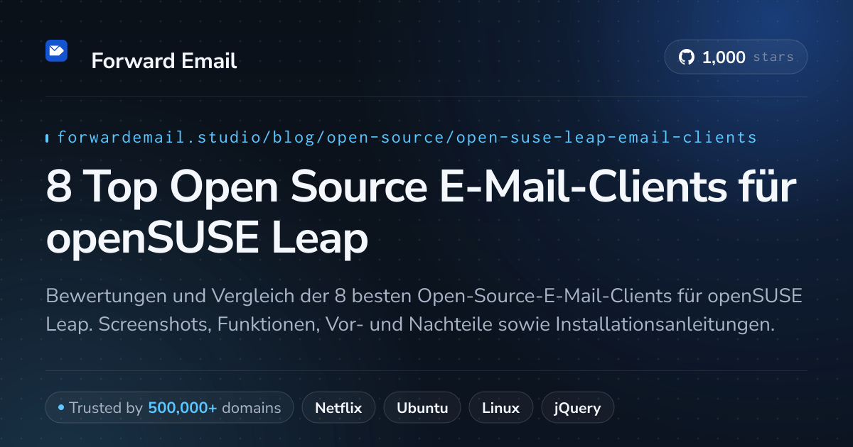8 Top Open Source E-Mail-Clients für openSUSE Leap 2026
