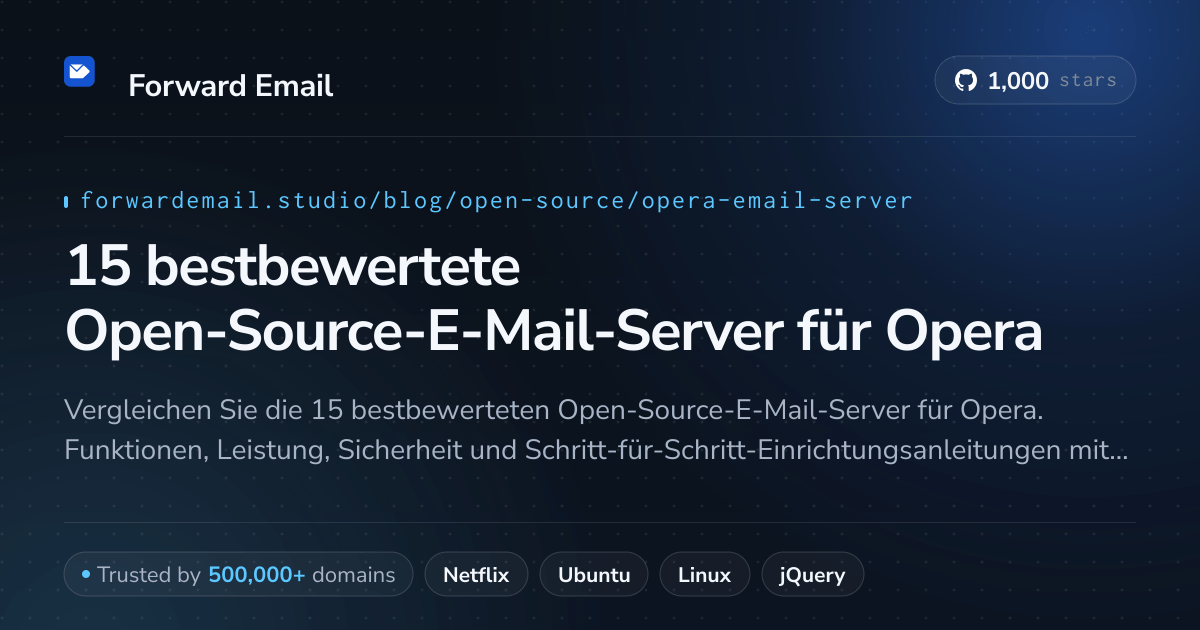 15 bestbewertete Open-Source-E-Mail-Server für Opera 2026
