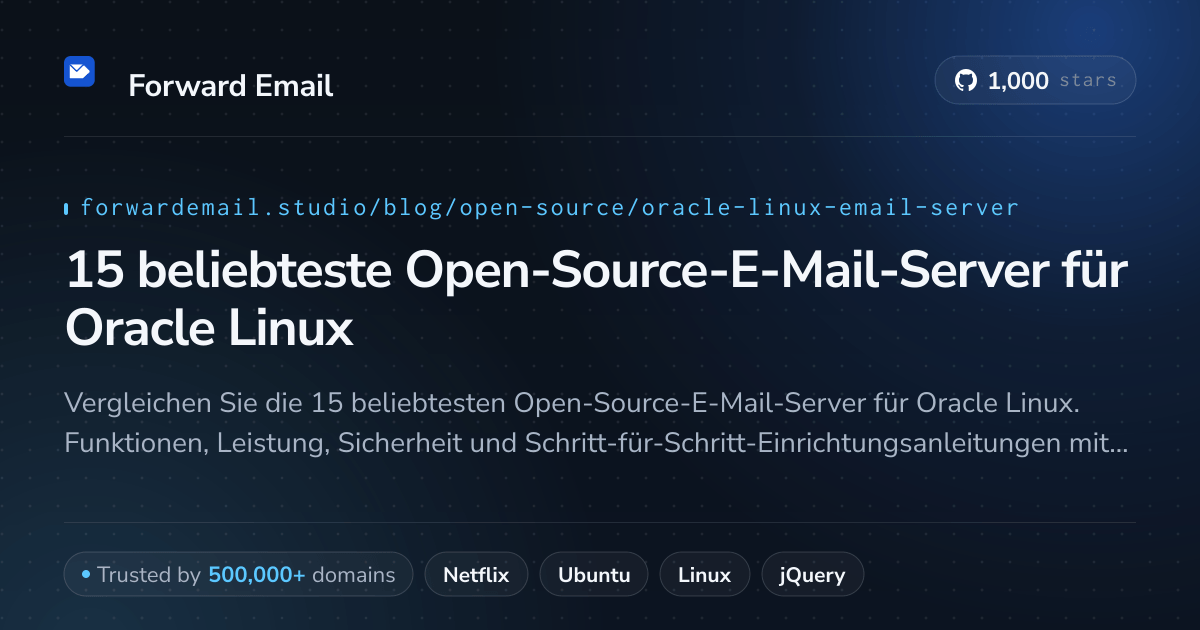 15 beliebteste Open-Source-E-Mail-Server für Oracle Linux 2026
