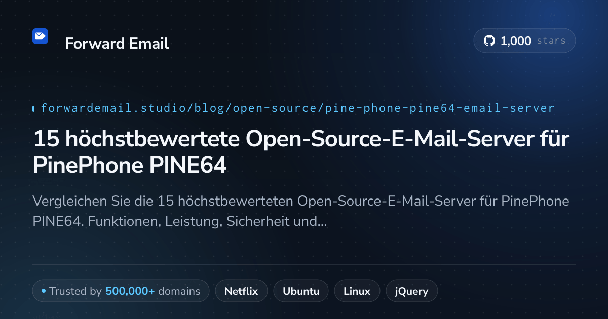 15 höchstbewertete Open-Source-E-Mail-Server für PinePhone PINE64 2026