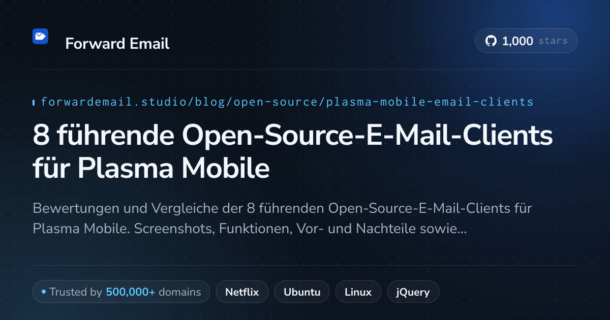 8 führende Open-Source-E-Mail-Clients für Plasma Mobile 2026