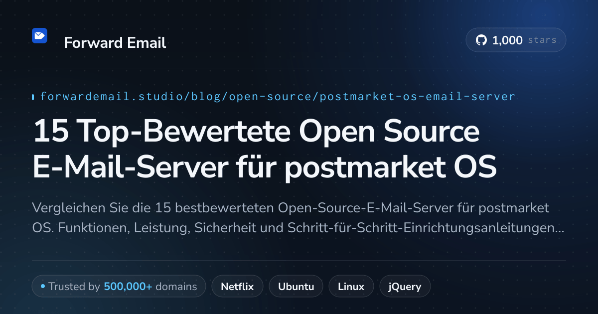 15 Top-Bewertete Open Source E-Mail-Server für postmarket OS 2026